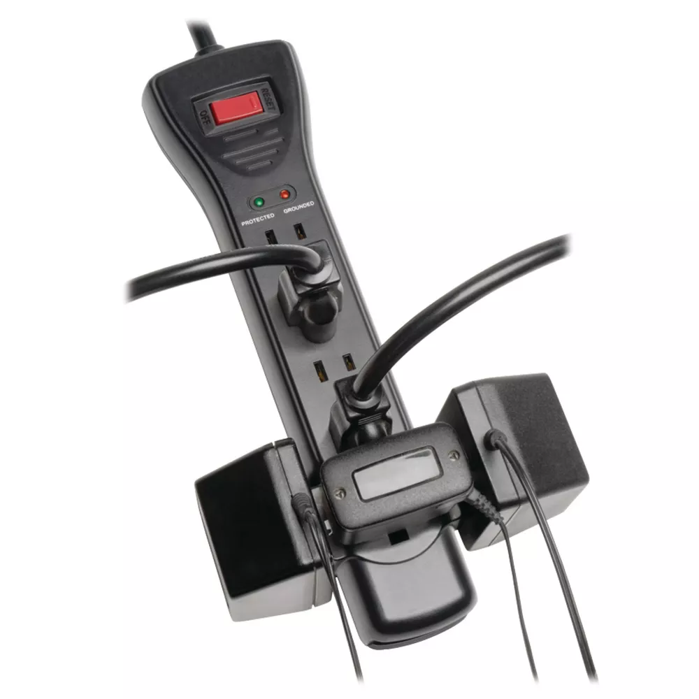 7‑Outlet Surge Protector Power Strip with Right‑Angle Plug
